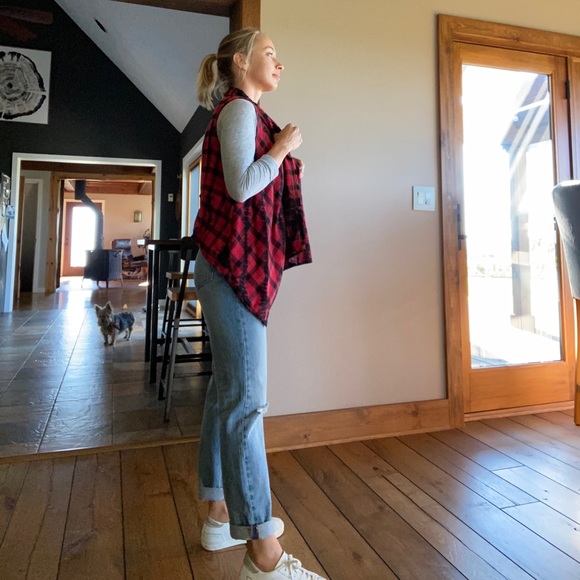 Tie dyed plaid vest - Picture 2 of 3